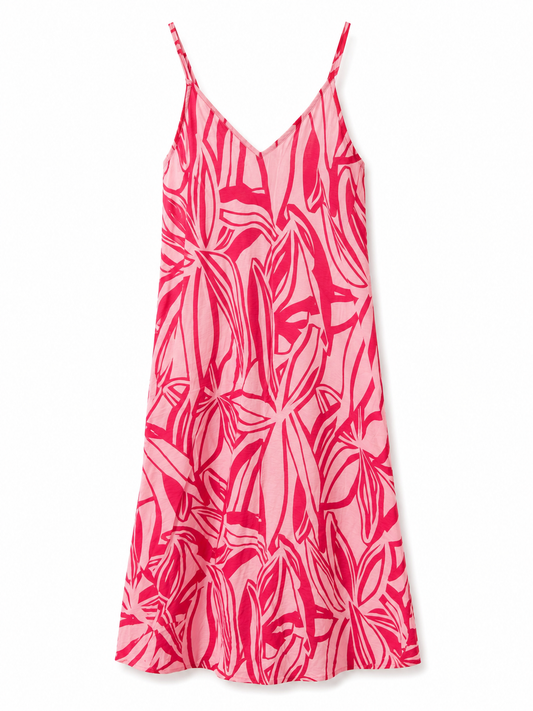 Kelly pink abstract sun dress
