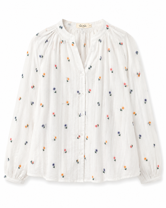 Hallie floral white blouse