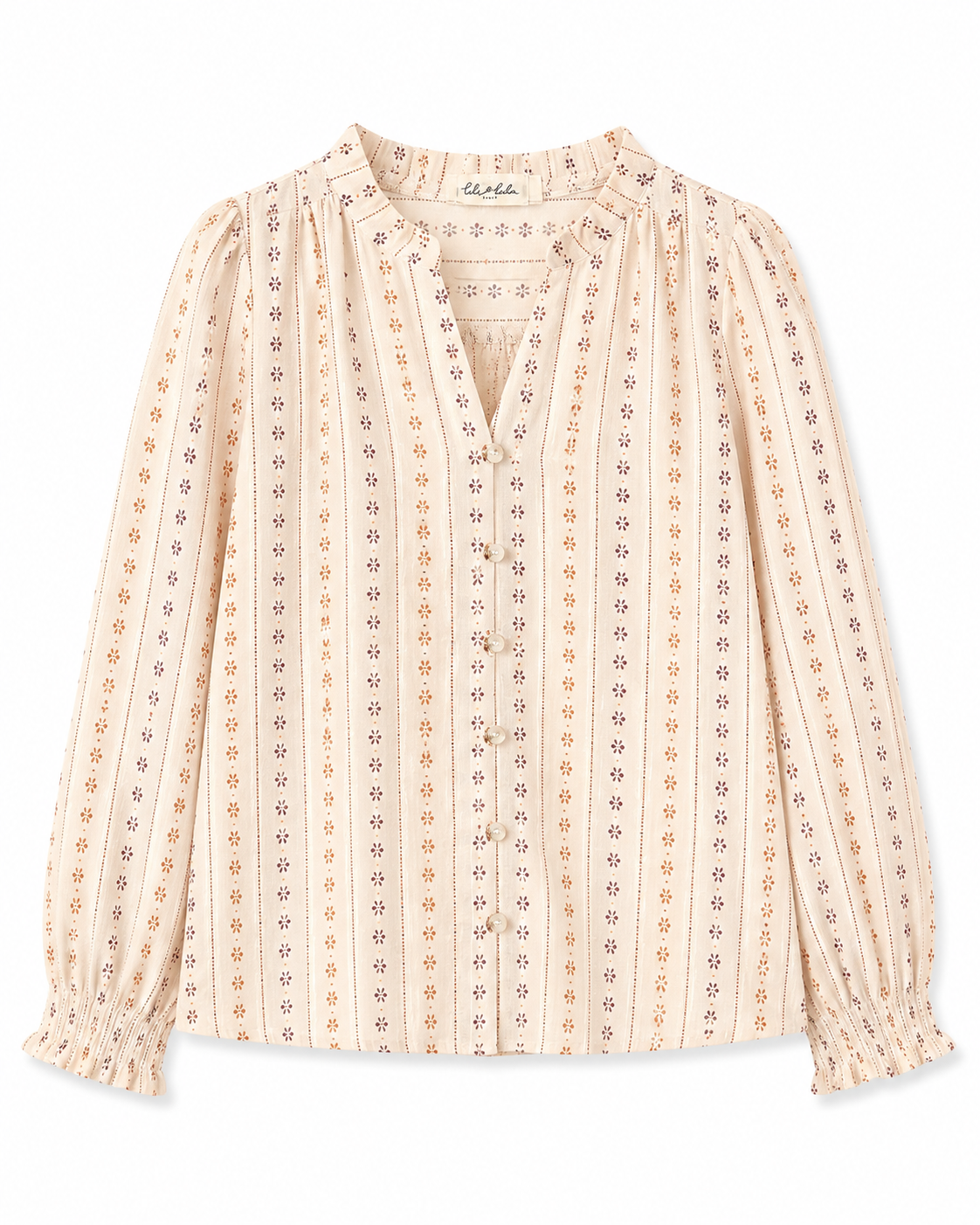 Eleanor beige floral blouse