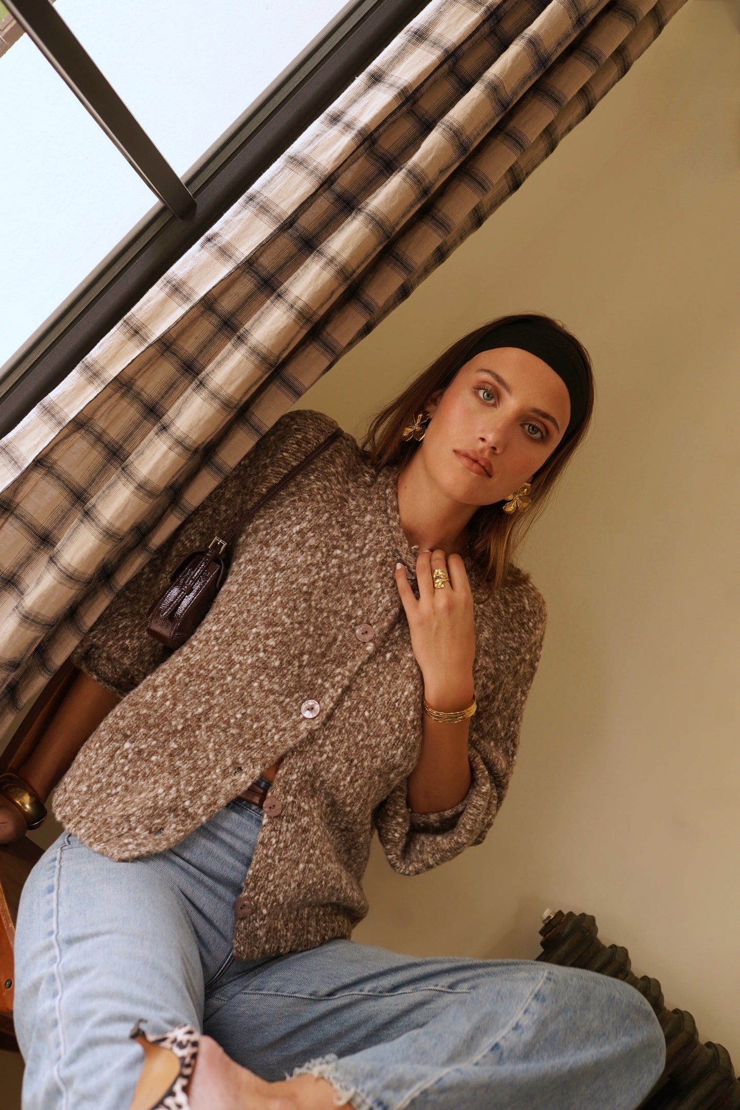 Ana coffee speckled cardigan