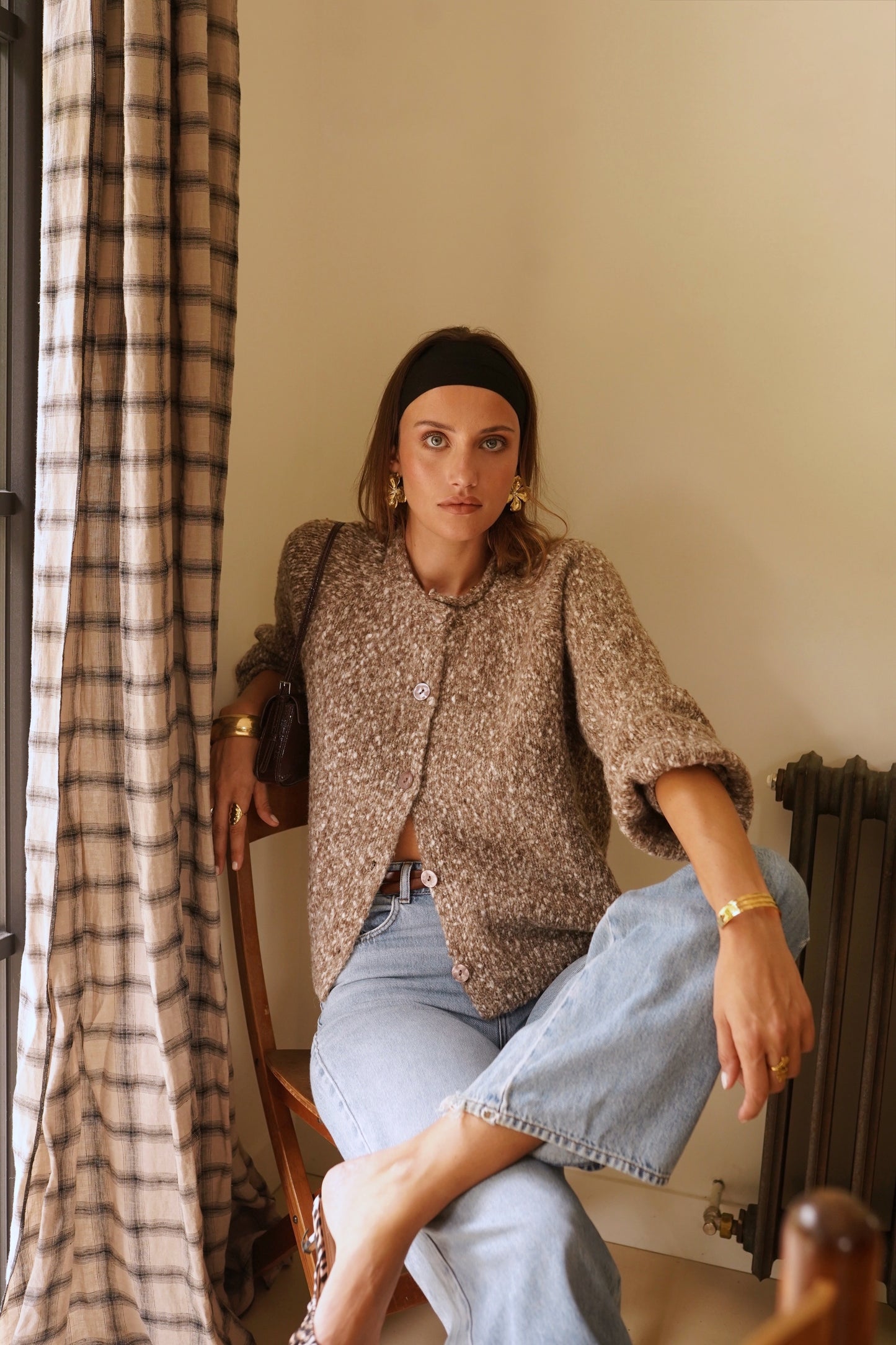 Ana coffee speckled cardigan