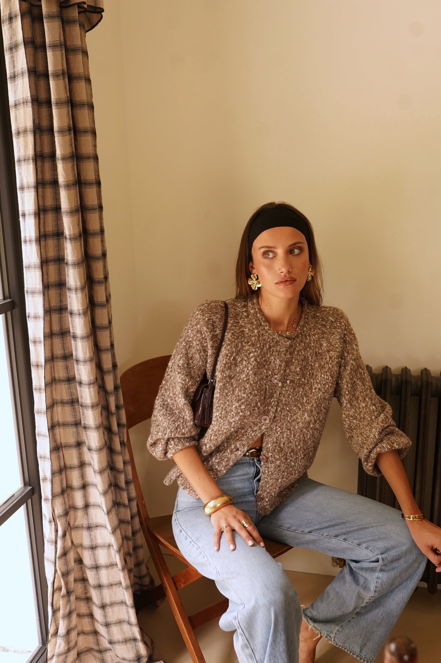 Ana coffee speckled cardigan