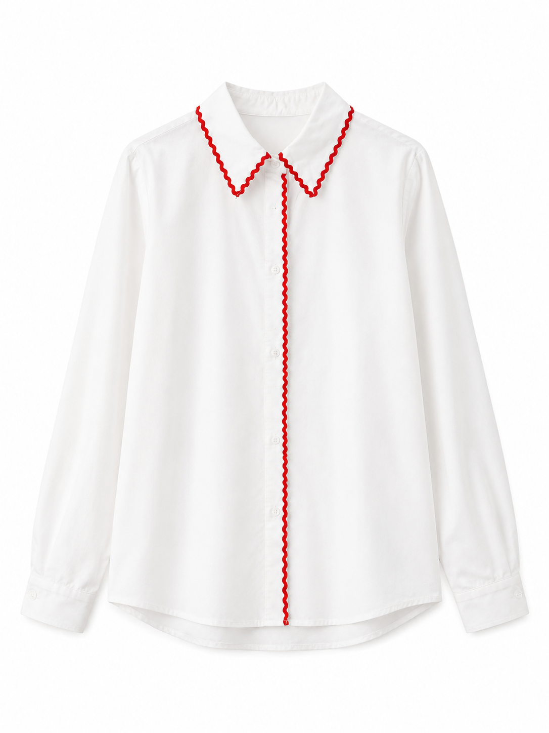 Francis white shirt with red trim