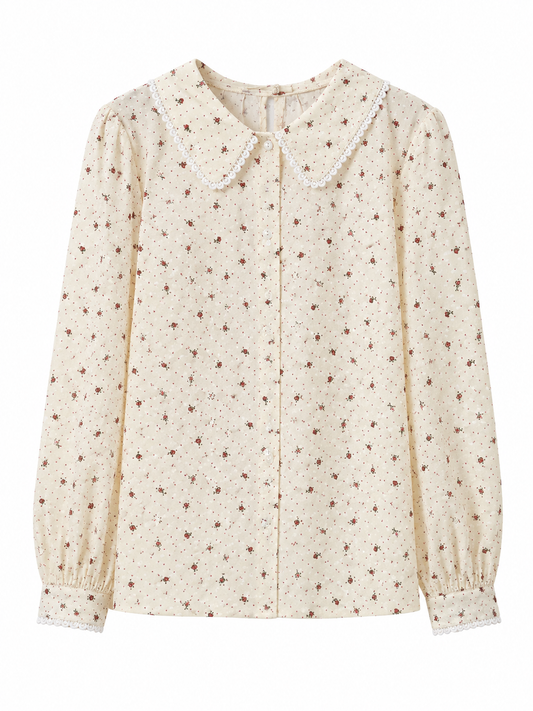 Laura floral beige blouse