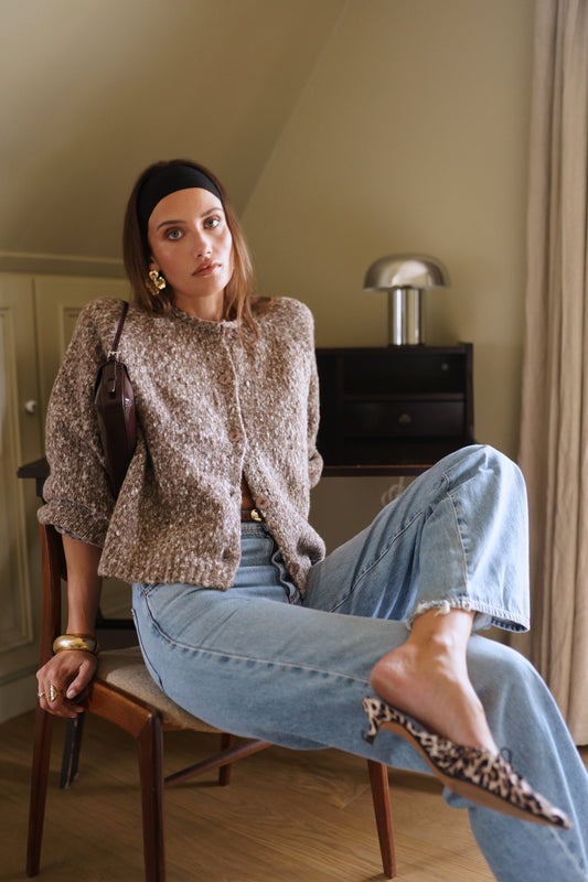 Ana coffee speckled cardigan
