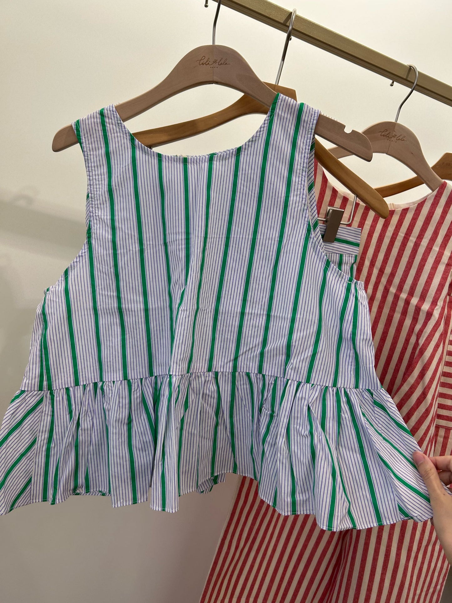 Edith Green and blue stripe co-ord