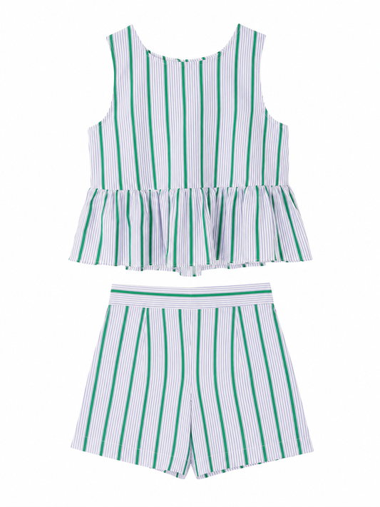 Edith Green and blue stripe co-ord