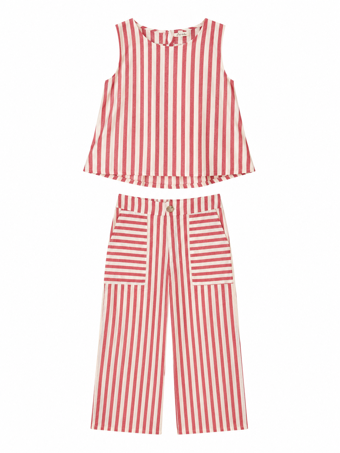 Christina red stripe co-ord top and pants