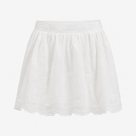 Lorna white lace short skirt