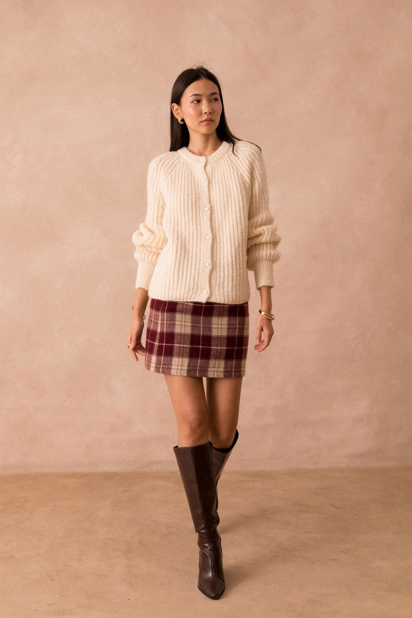 Lilli ecru chunky cardigan