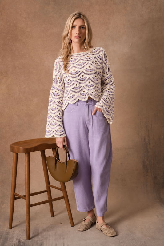 Sam lilac crochet crop jumper