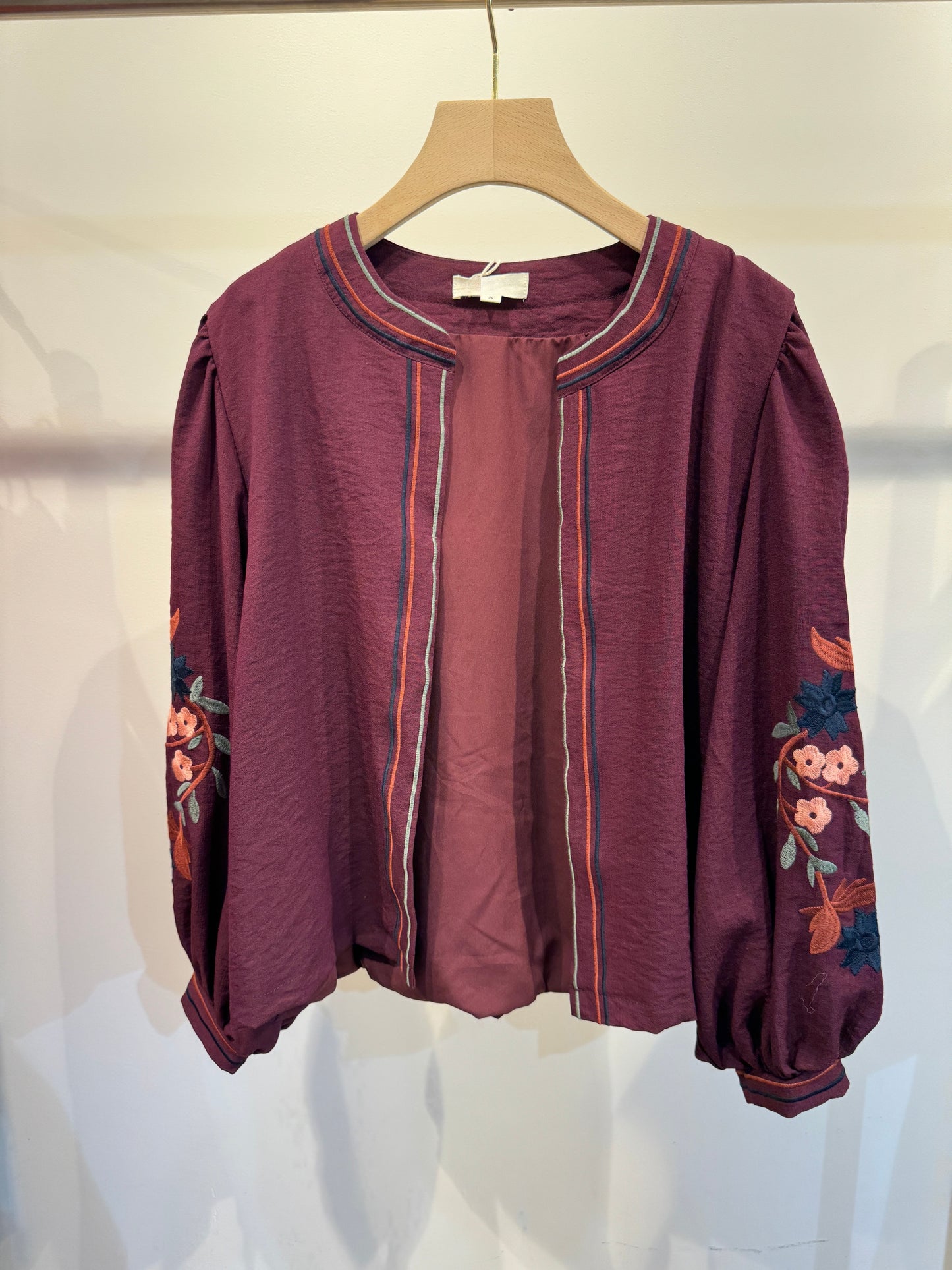 Preorder Cecilia burgundy floral boho jacket
