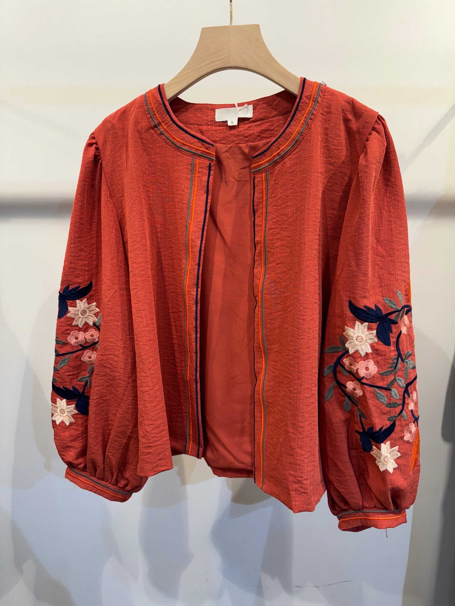 Cecilia rust floral boho jacket