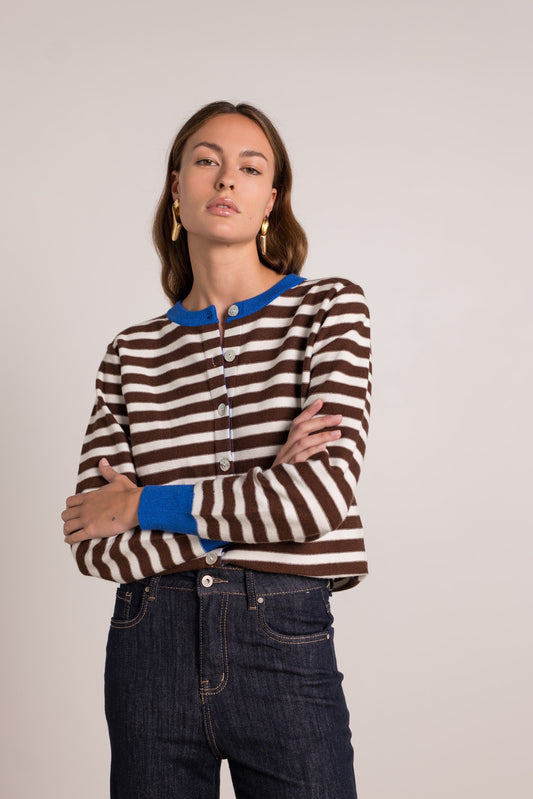 Andie striped contrast cardigan