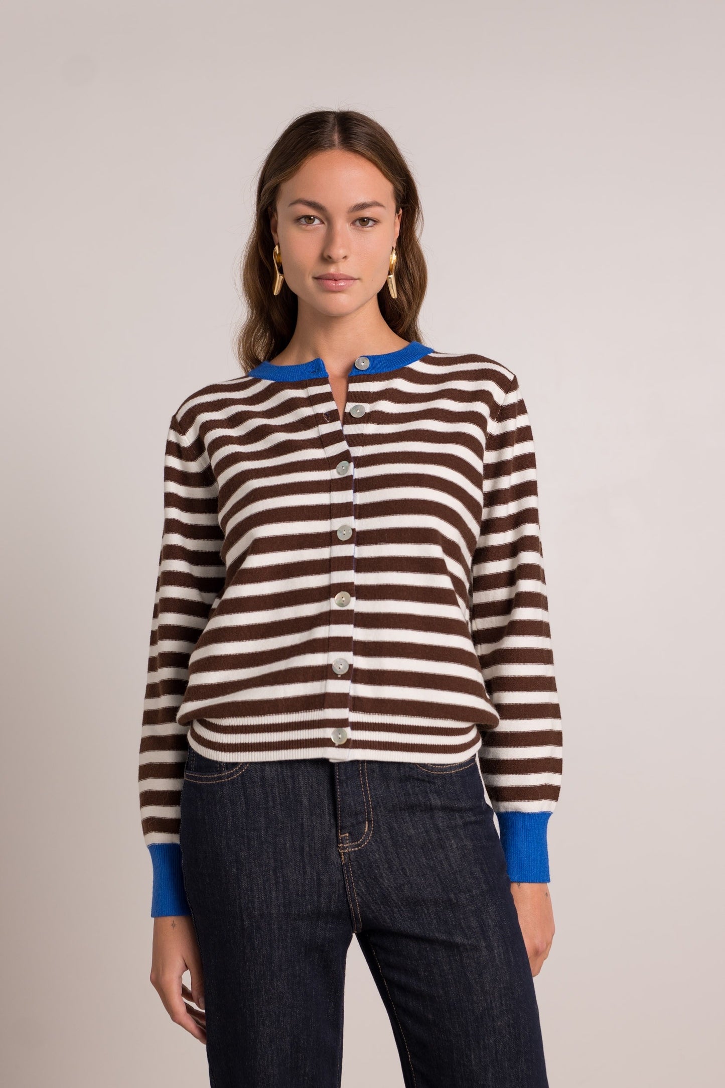Andie striped contrast cardigan