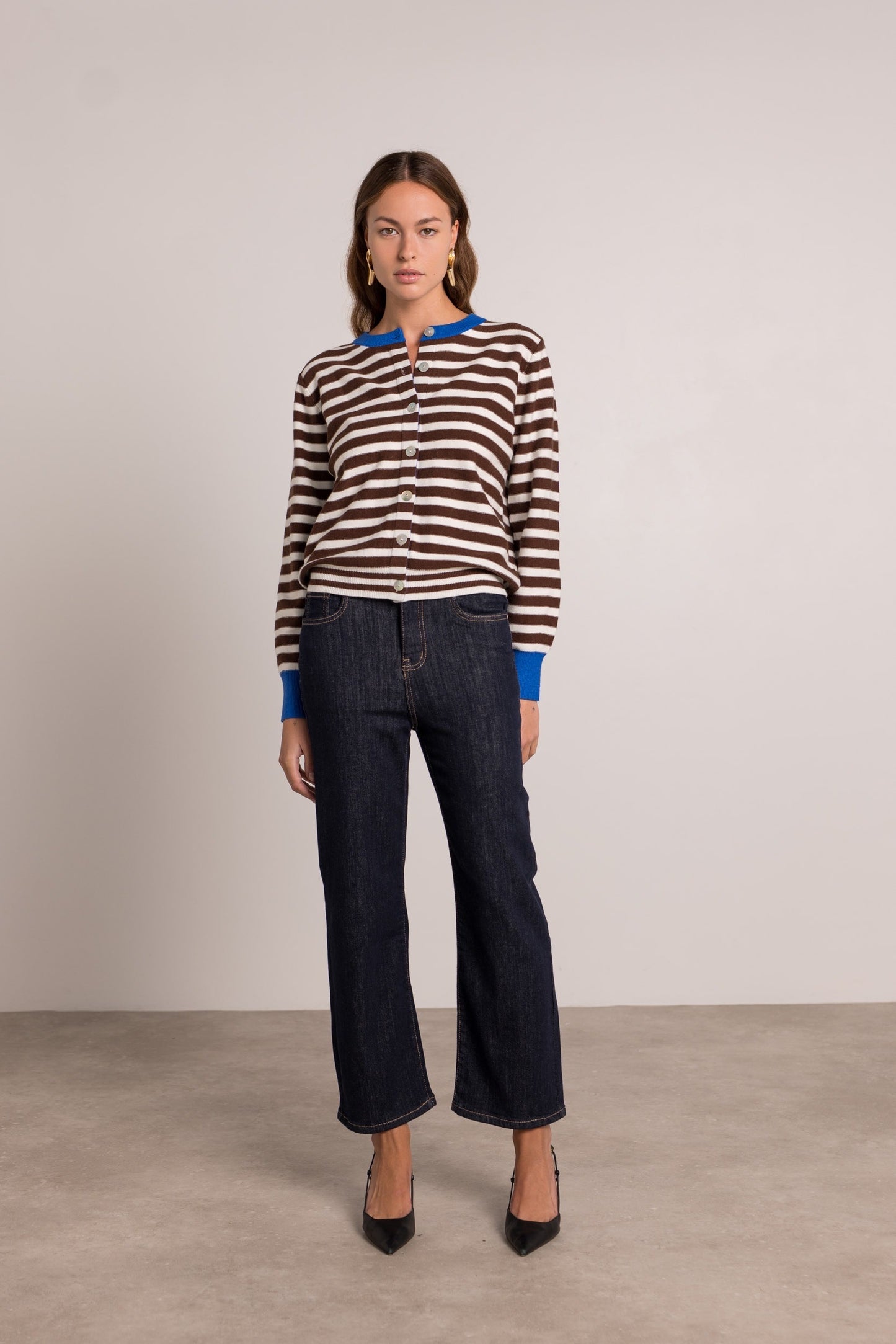 Andie striped contrast cardigan