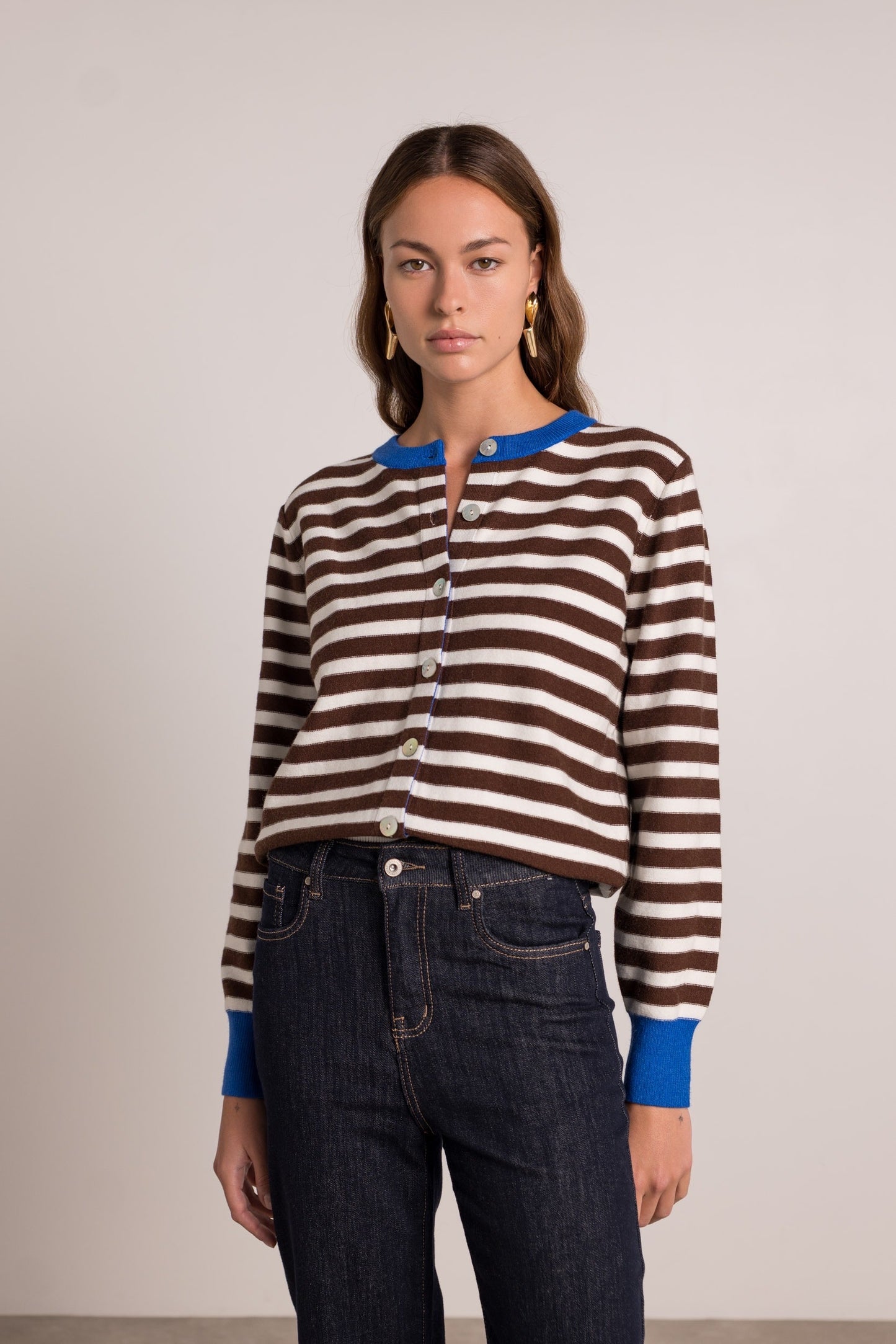 Andie striped contrast cardigan
