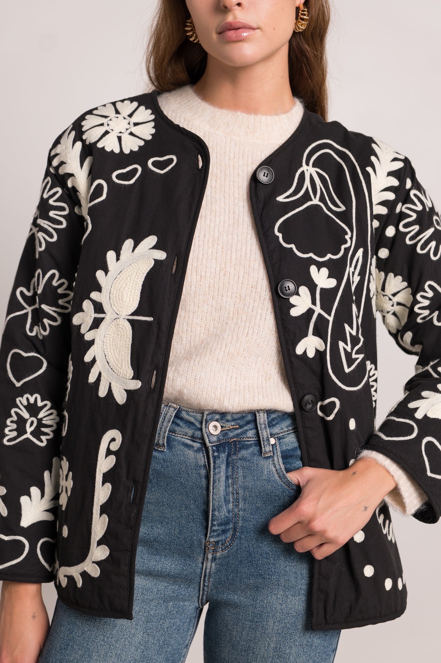 Willow black quilted love jacket