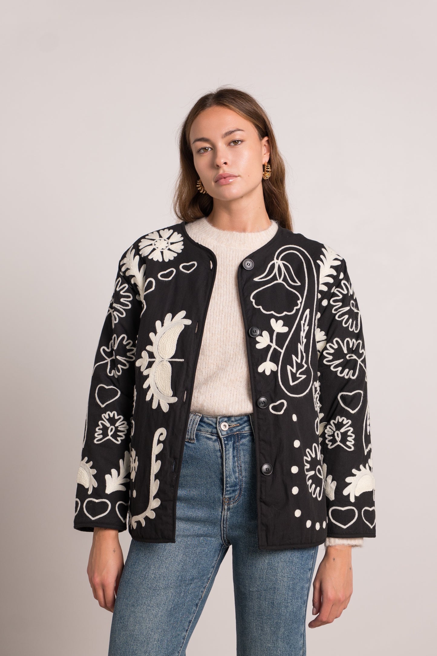 Willow black quilted love jacket
