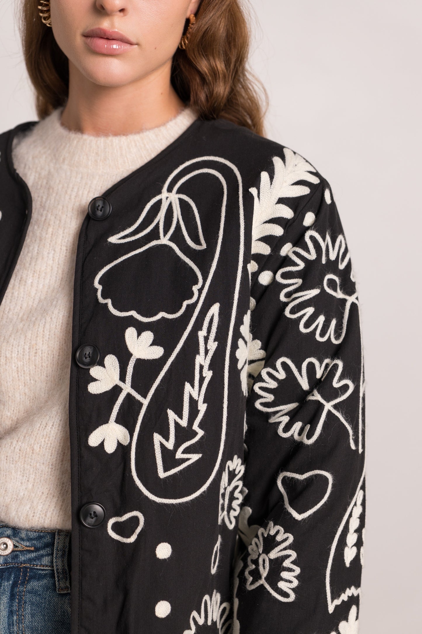 Willow black quilted love jacket