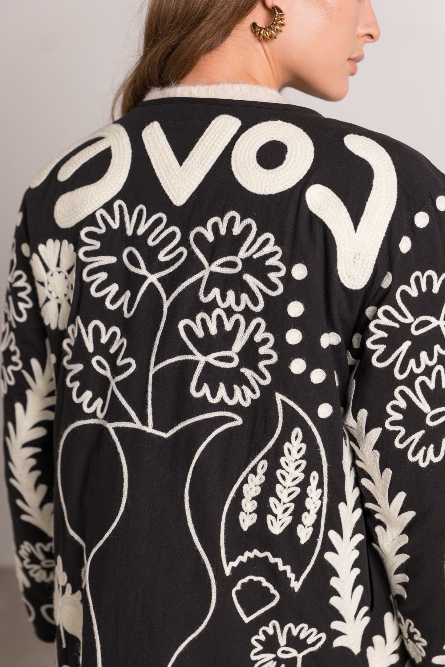 Willow black quilted love jacket