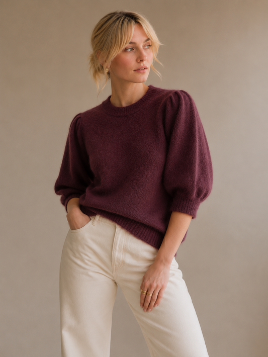 Fran burgundy 40% alpaca jumper