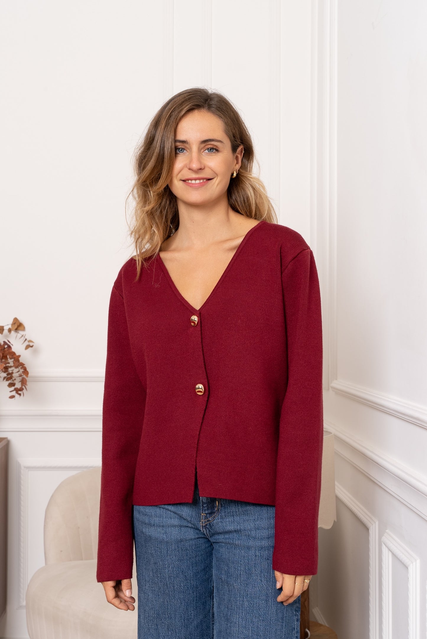 Maeve burgundy cardigan