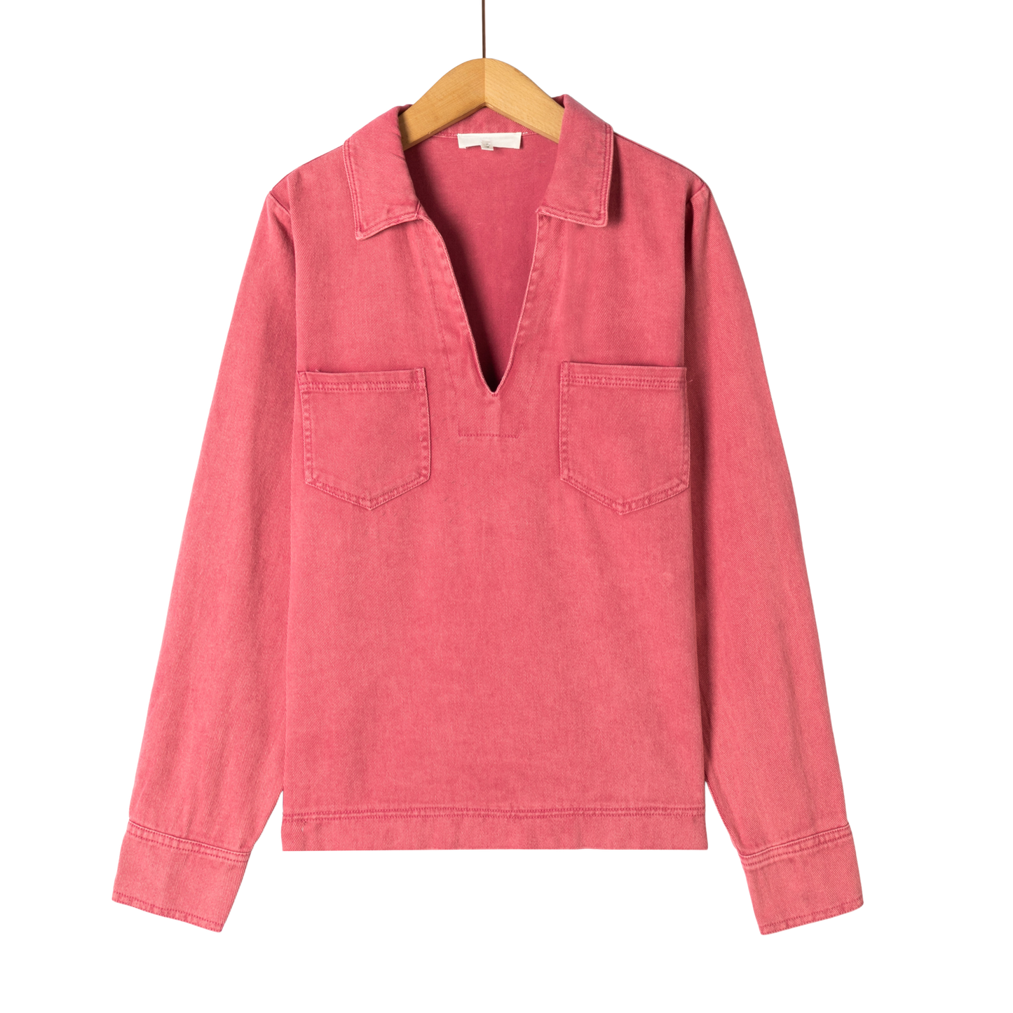 Avery pink denim shirt blouse