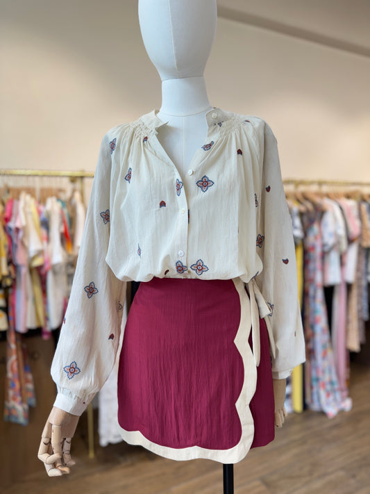 Niamh floral boho cotton blouse