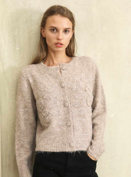 Laura mohair biscuit cropped cardigan