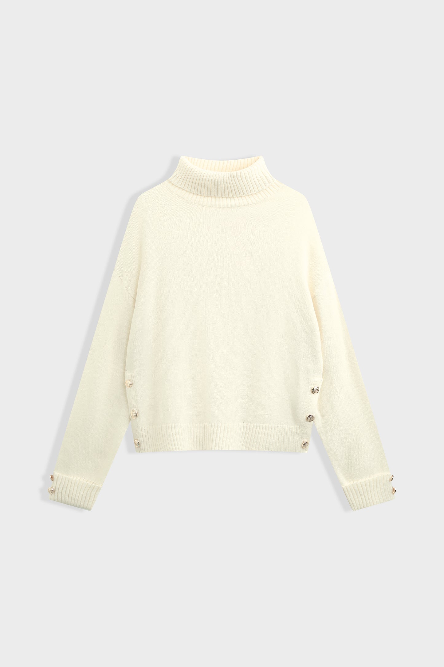 Grace ivory polo neck jumper
