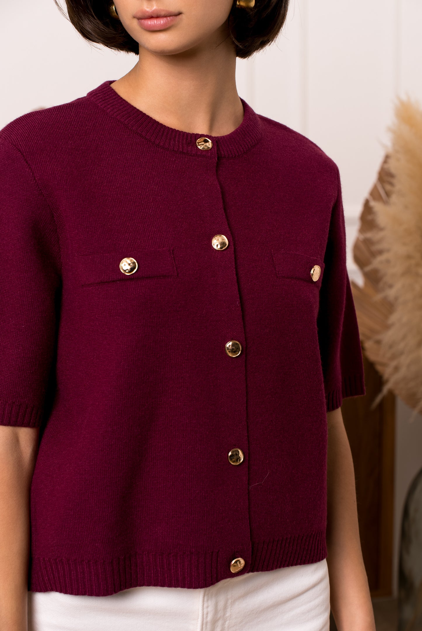 Anna burgundy knit cardigan