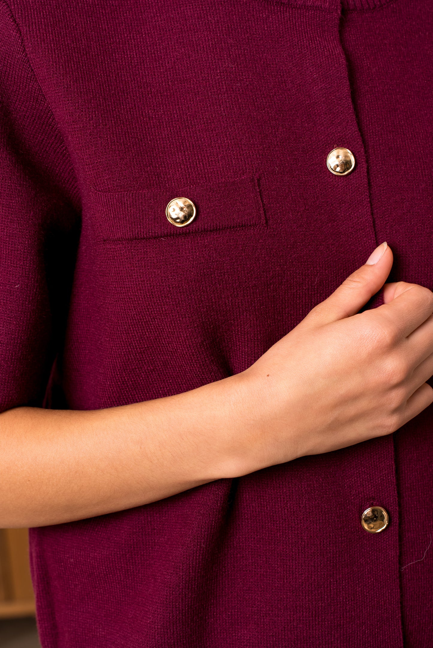 Anna burgundy knit cardigan