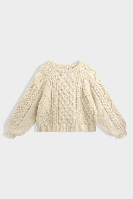 Roisin ecru cable knit jumper