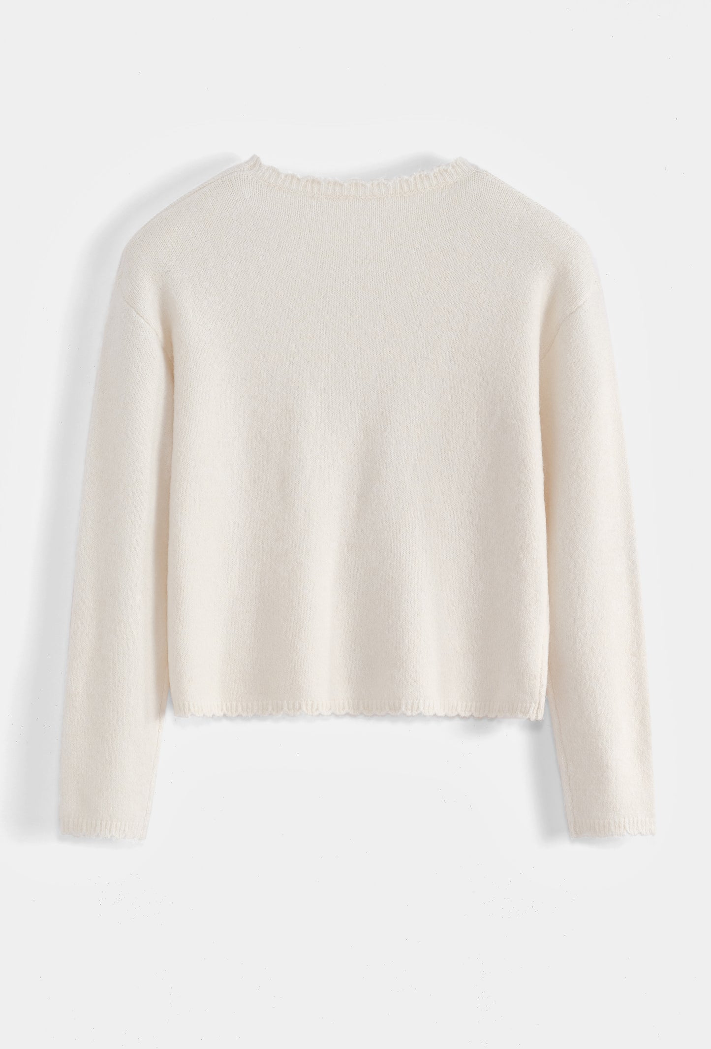 Clara Ivory velvet bow jumper