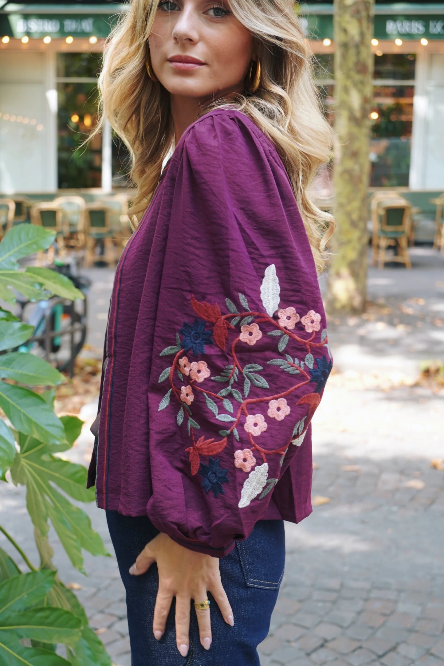 Preorder Cecilia burgundy floral boho jacket