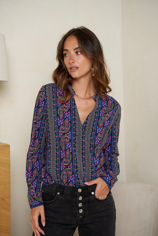 Alexandra printed boho blouse