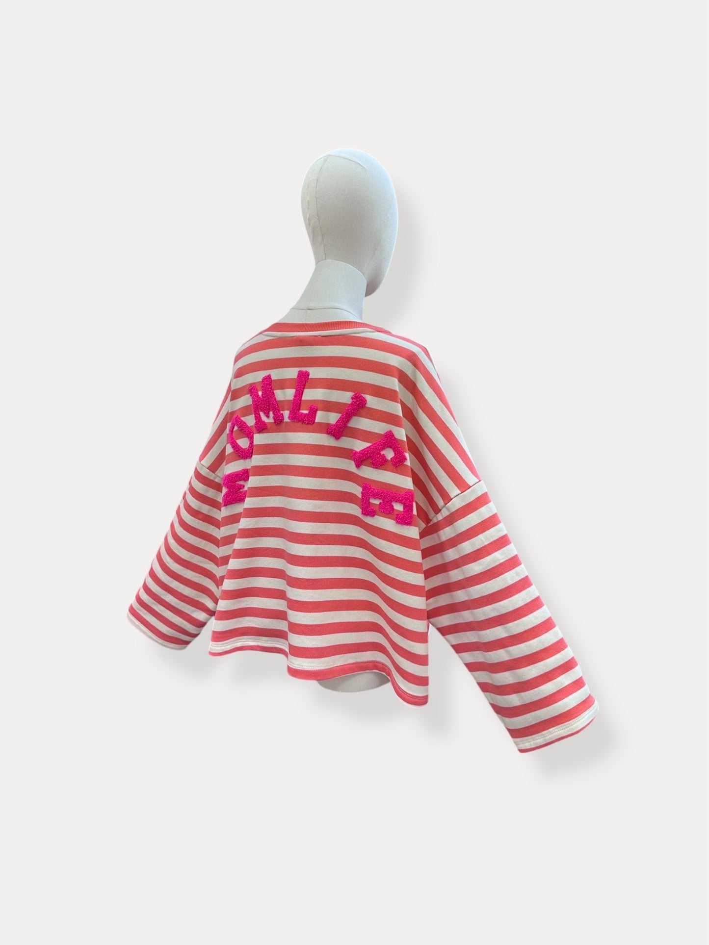 Mom life stripe pink sweatshirt