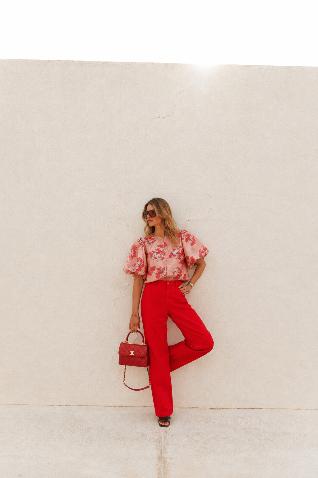 Lara floral pink puff sleeve jacket