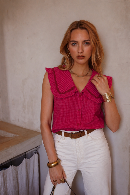Ashley gingham pink & red shirt