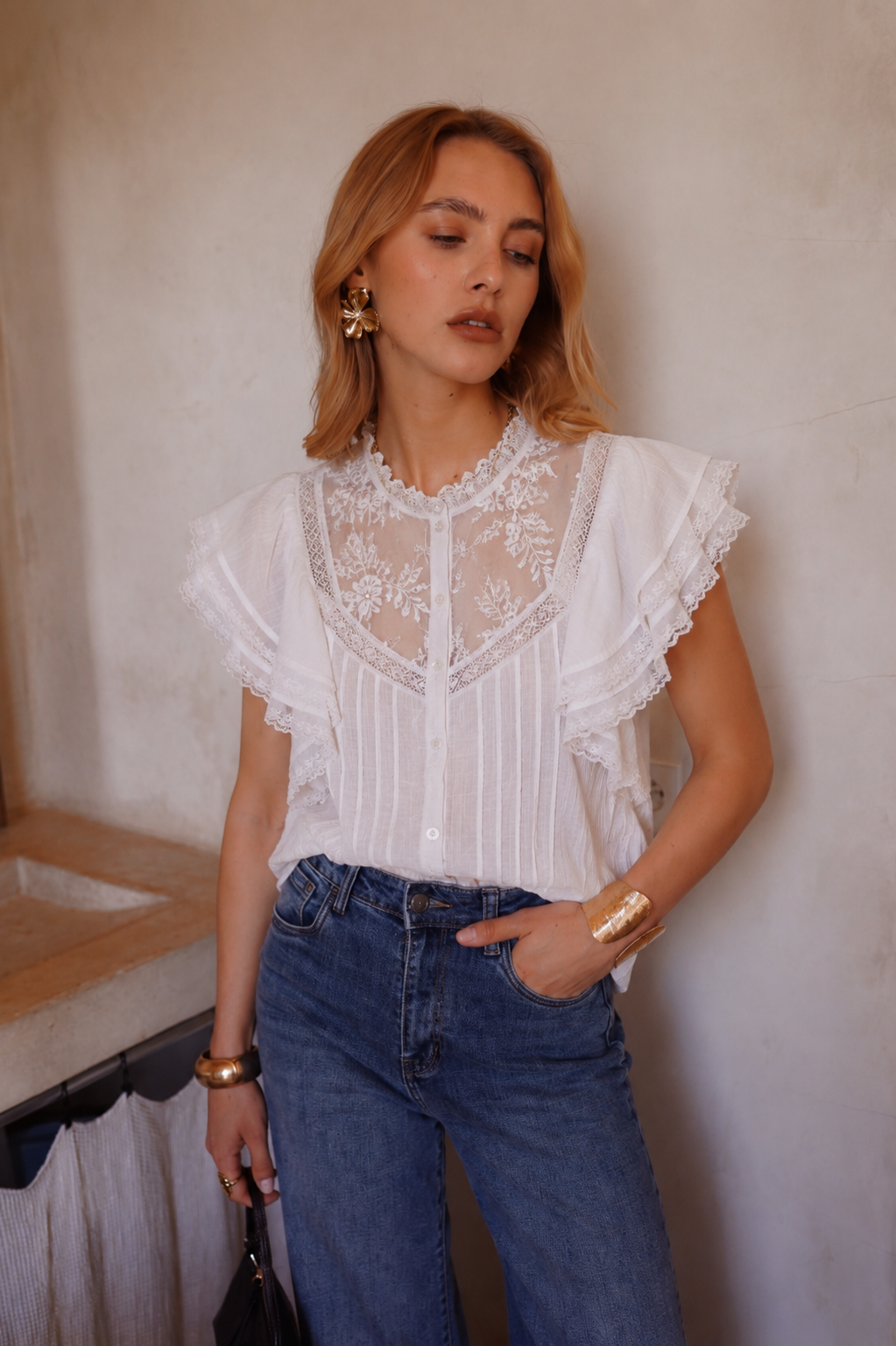 Emily lace detail blouse