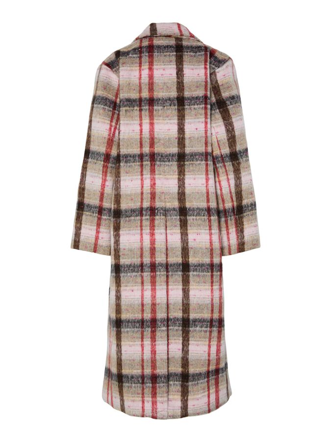 YASCIRA LONG CHECK WOOL COAT