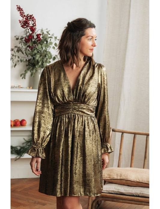 Amelie gold metallic dress