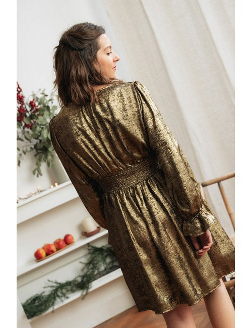 Amelie gold metallic dress