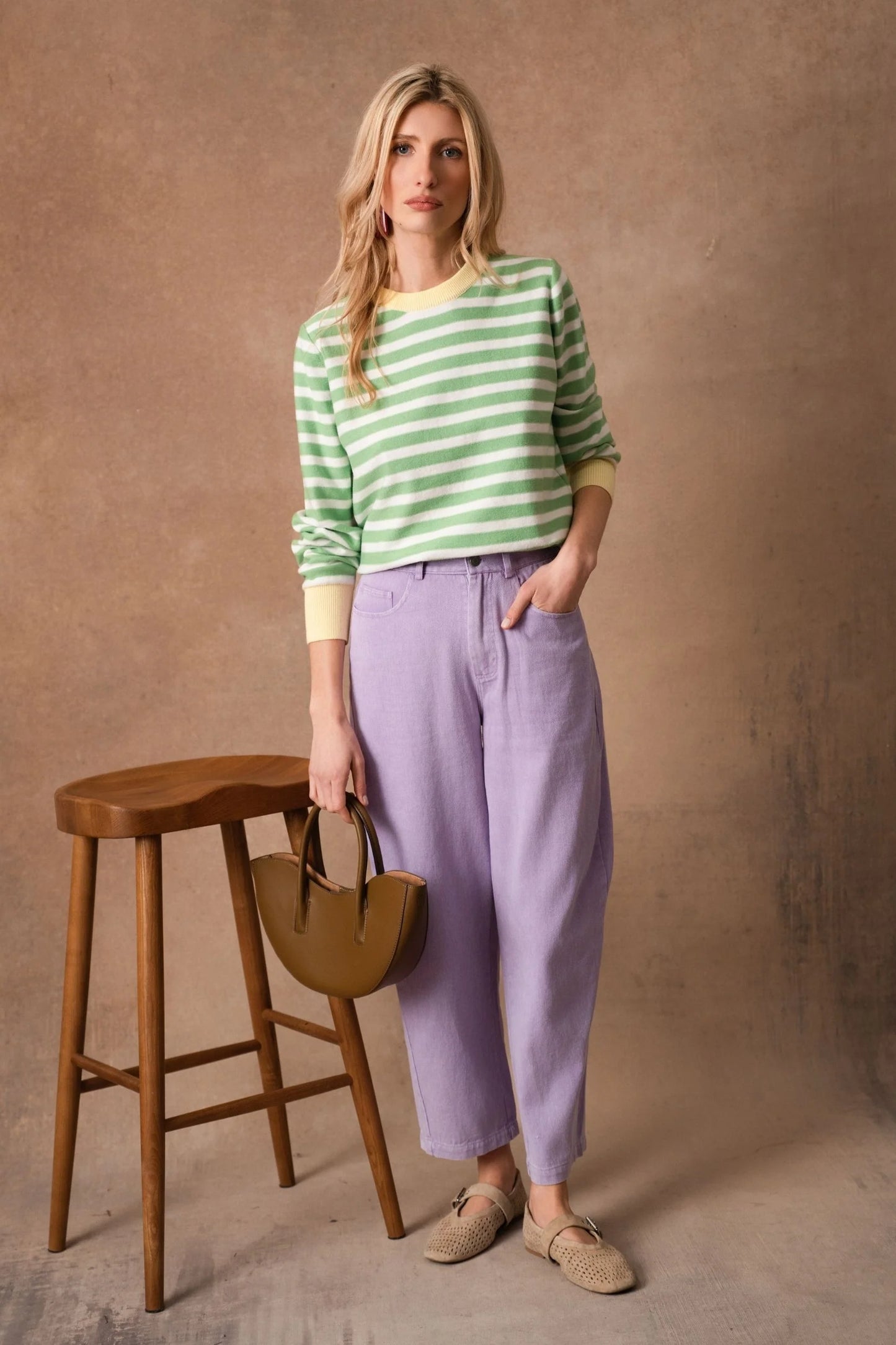 Odette lilac purple balloon barrel Jeans