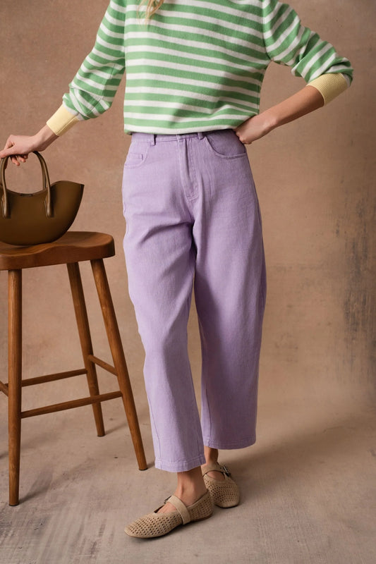 Odette lilac purple balloon barrel Jeans