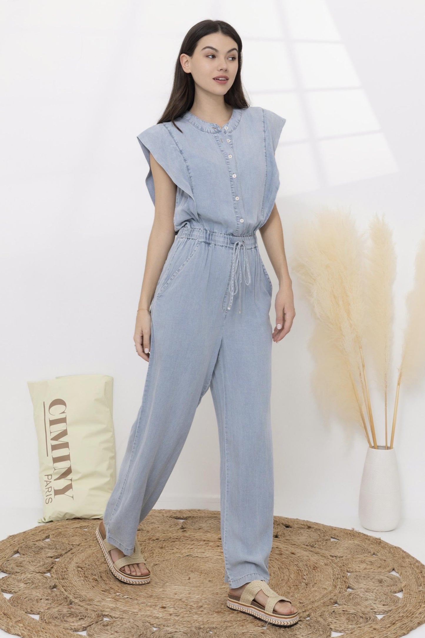 Lilly washed blue jumpsuit