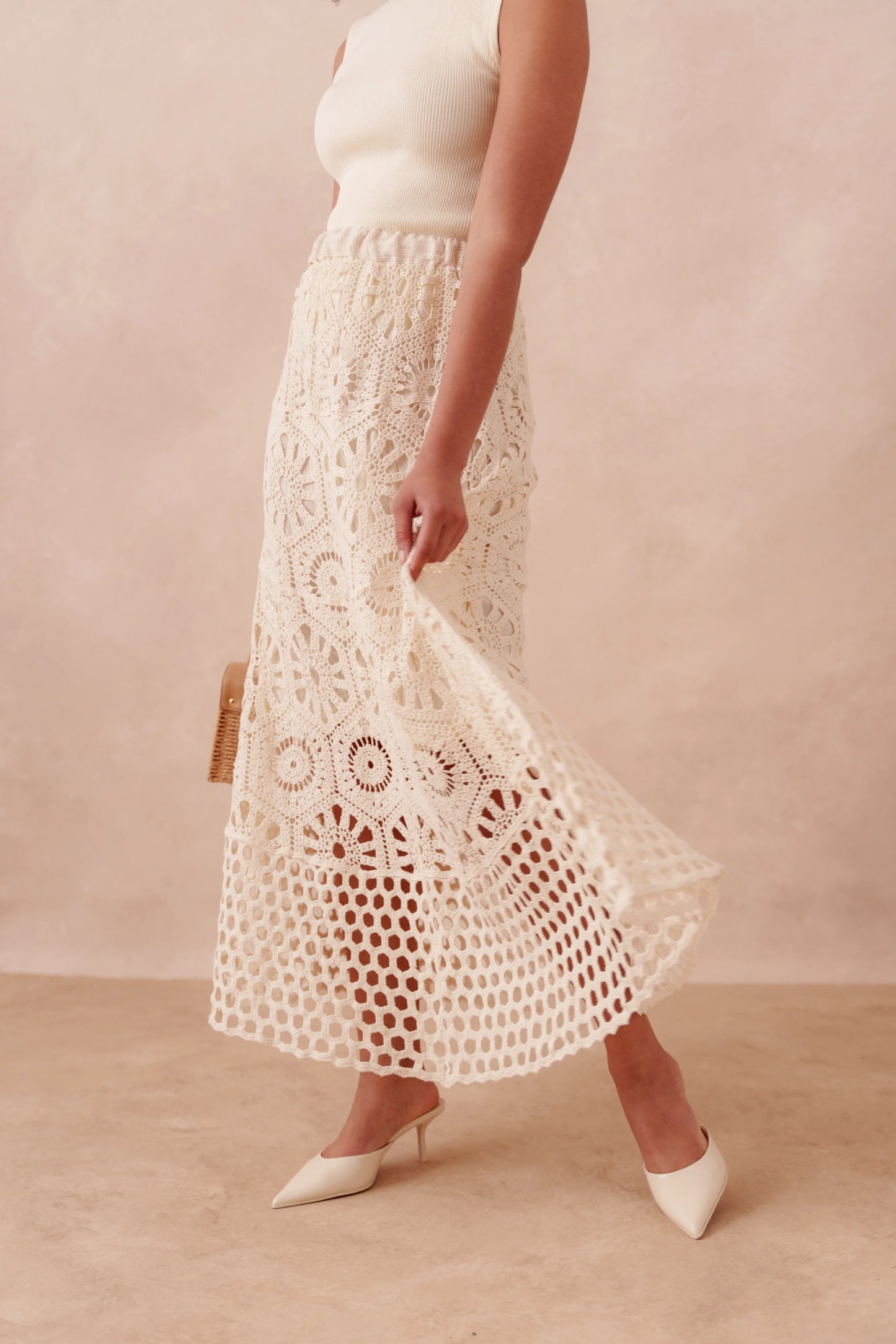 Chloe crochet long skirt