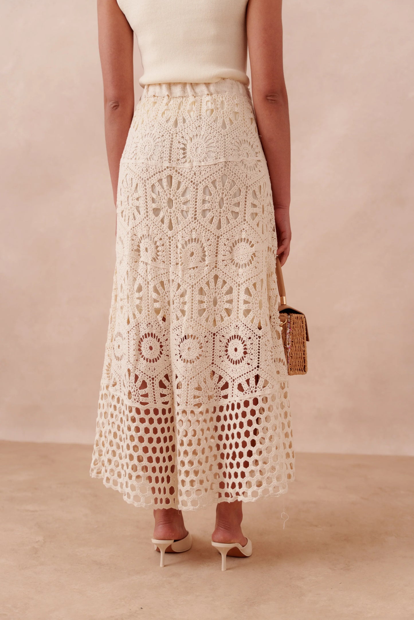 Chloe crochet long skirt