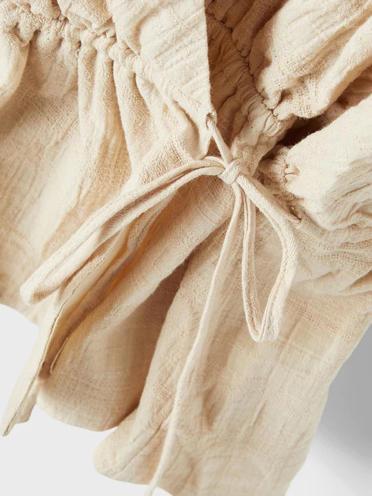 Organic cotton wrap blouse